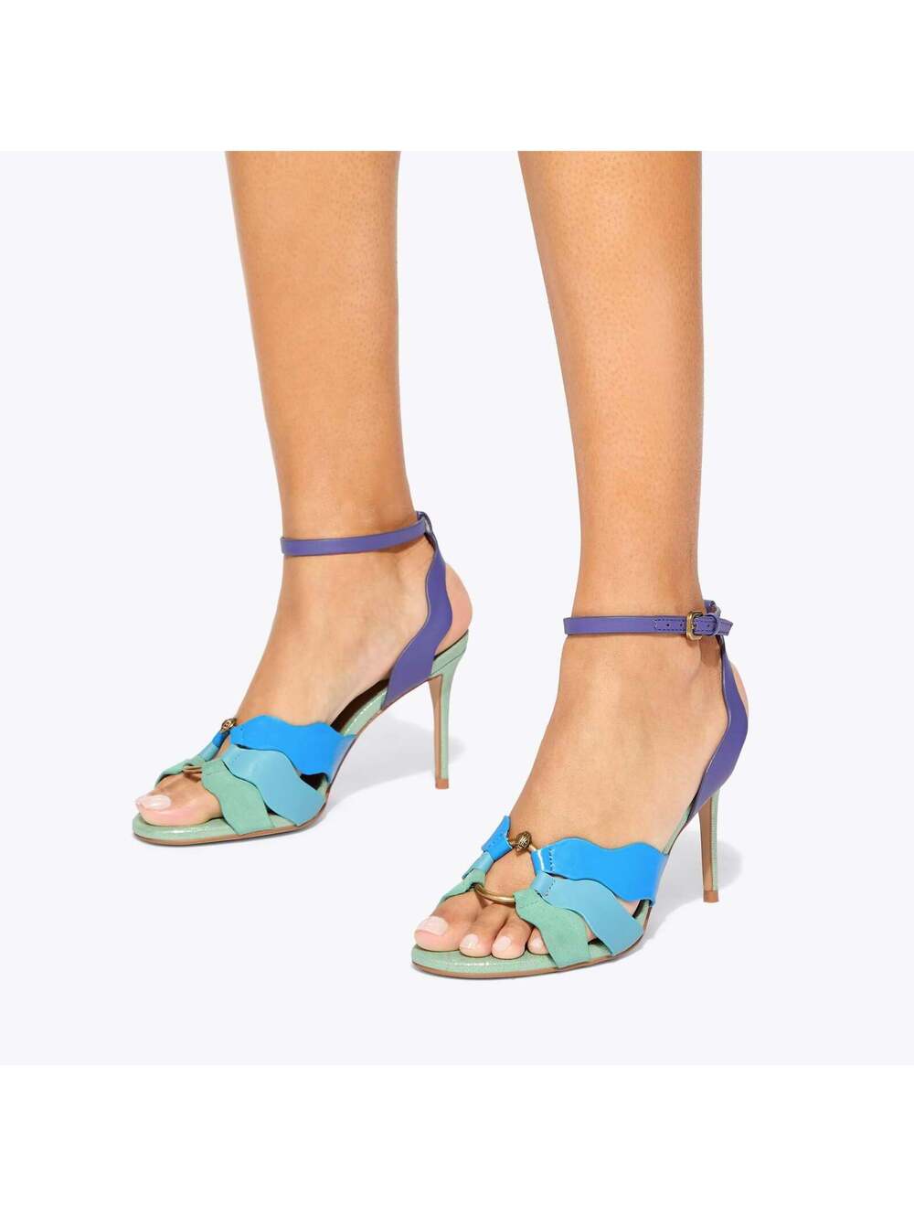 Kurt Geiger Sun Wave Blue, Green and Purple Sandal EU39/US8